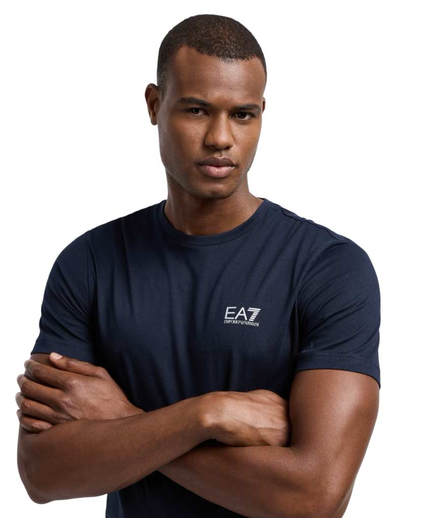 EA7 - T-shirt Blu Core Identity in Cotone Pima