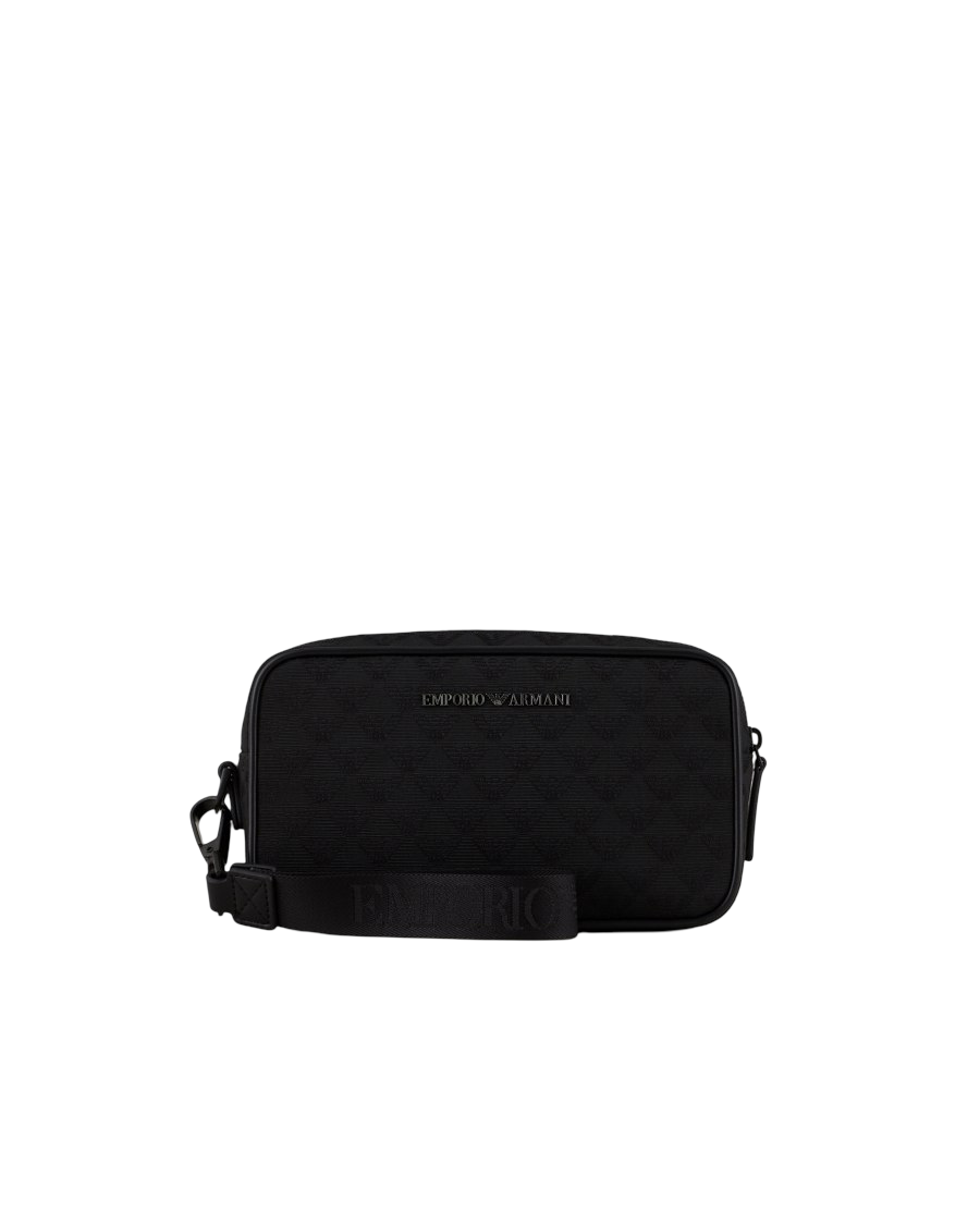 EMPORIO ARMANI - Beauty Nero in Nylon Jacquard con Eagle All Over