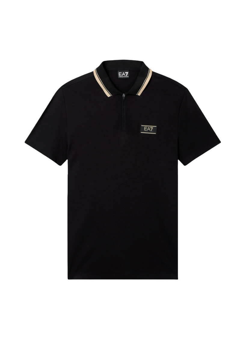 EA7 - Polo Nera e Oro Premium Label