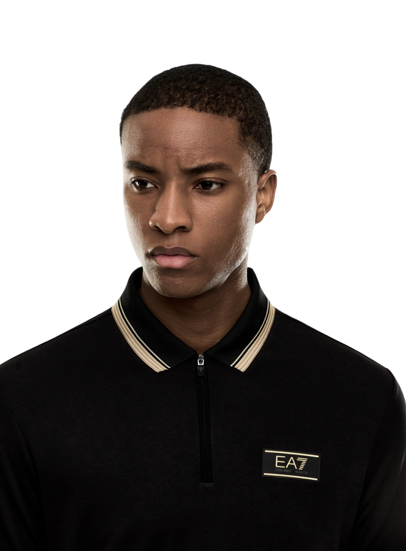 EA7 - Polo Nera e Oro Premium Label