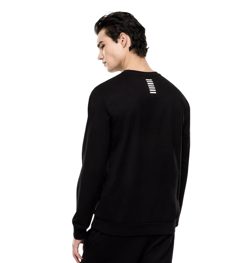 EA7 - Felpa Nera Girocollo Core identity