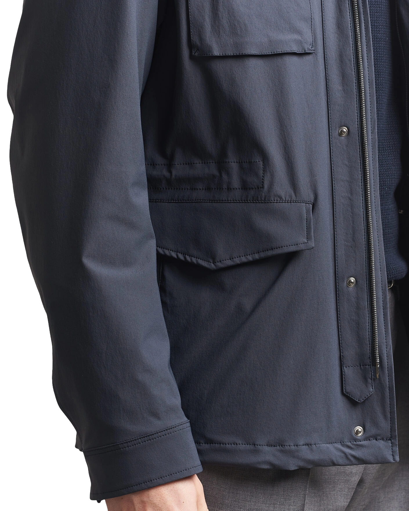HERNO - Field Jacket Blu in Soft Nylon