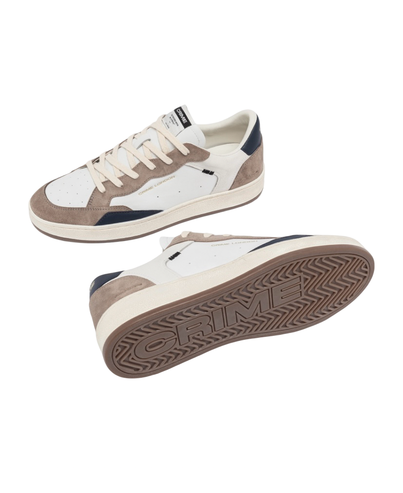CRIME LONDON - Sneakers Chelsea Bianca, Blu e Tortora