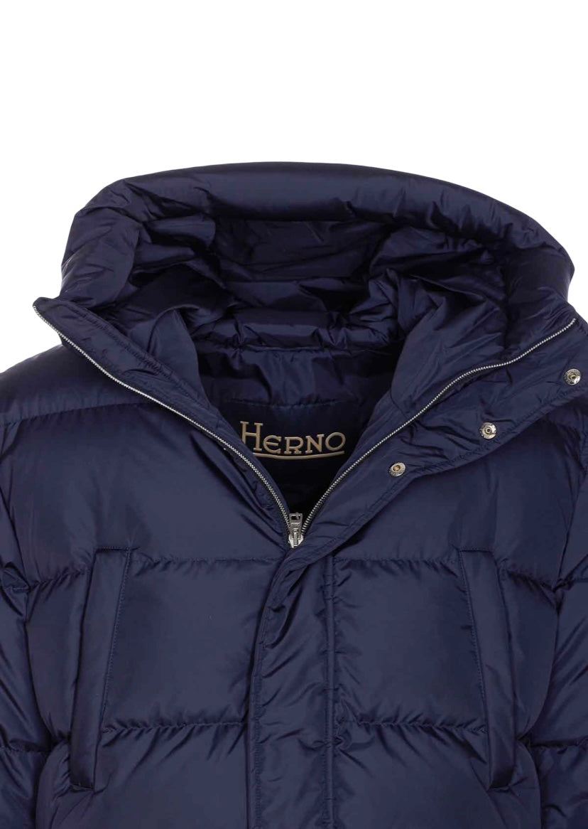 HERNO - Bomber Blu in Nylon Chamonix