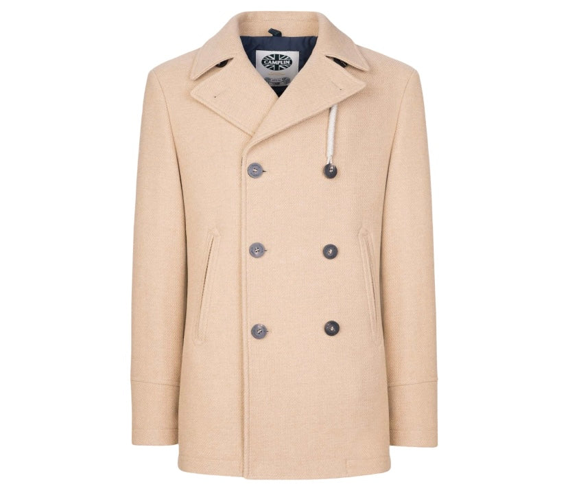 CAMPLIN - Cappotto Corto Doppiopetto Cammello Peacoat Island