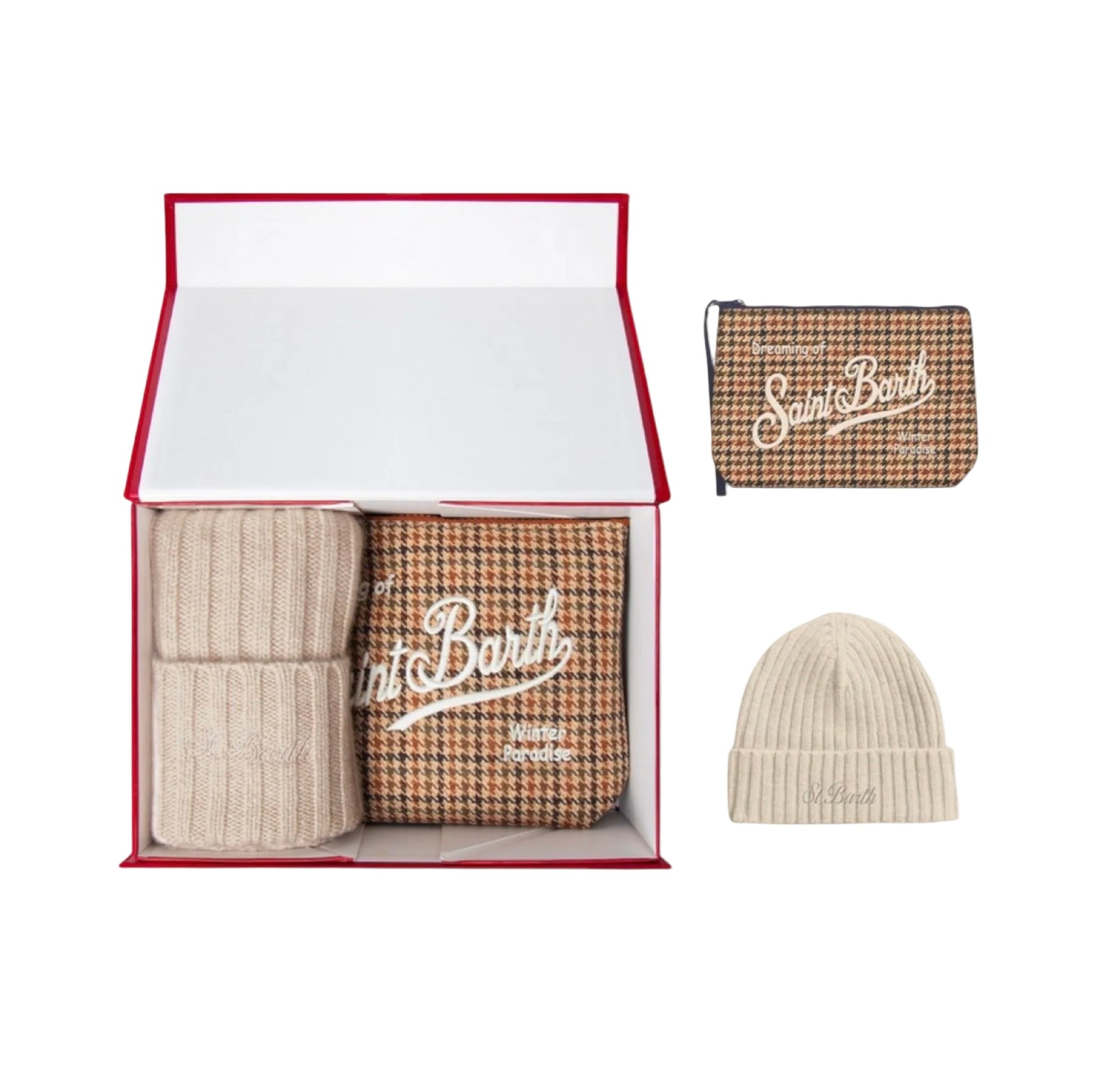 MC2 SAINT BARTH - Christmas Box Cappellino e Pochette Beige