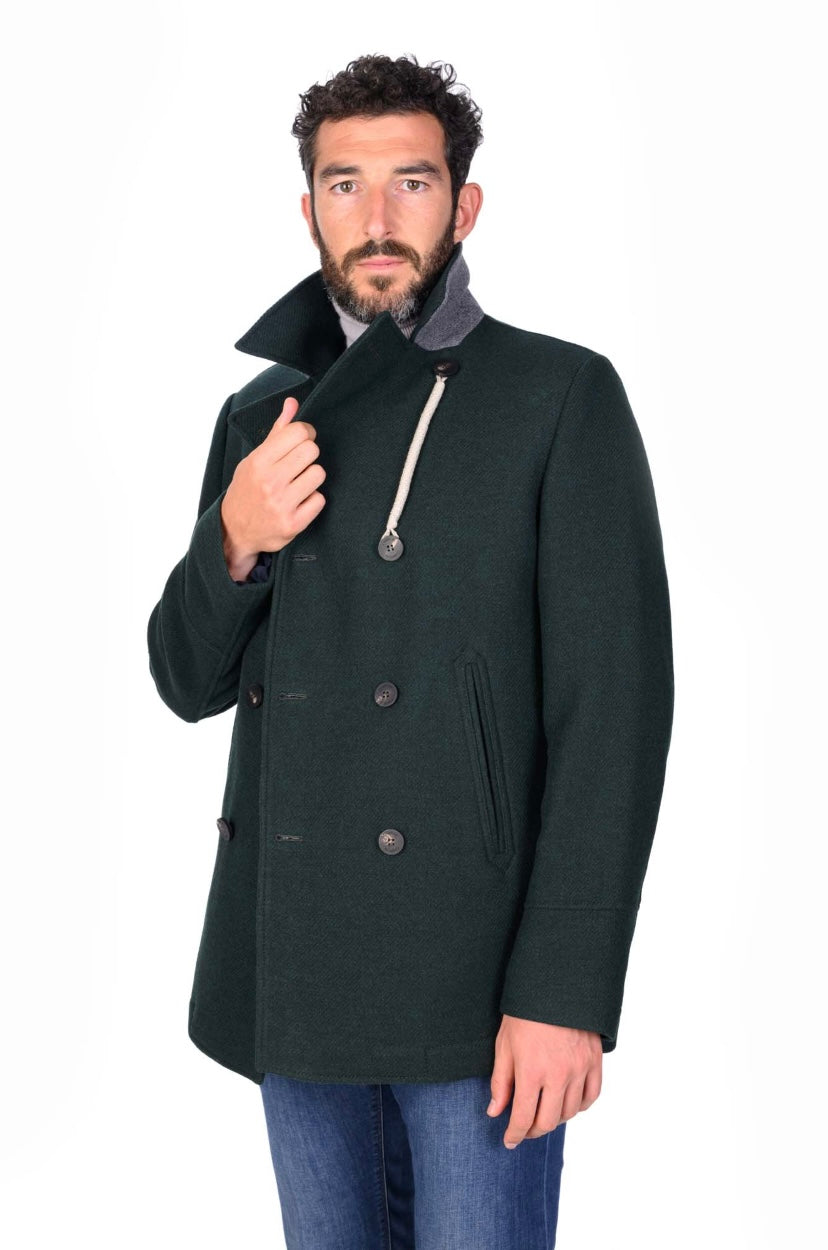 CAMPLIN - Cappotto Corto Doppiopetto Verde Peacoat Island