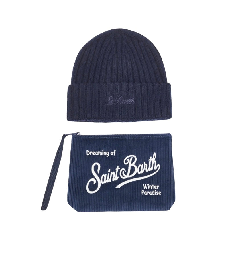 MC2 SAINT BARTH - Christmas Box Cappellino e Pochette Blu