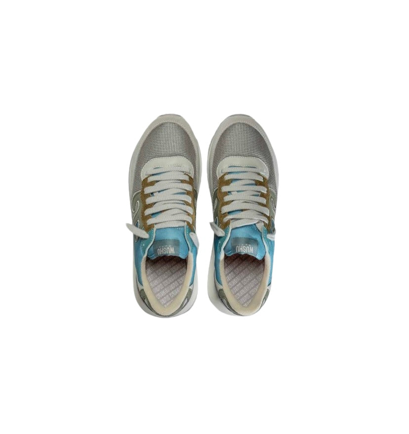 Wushu Ruyi - Sneakers Celeste, Grigio e Verde Militare Master Sport MS321