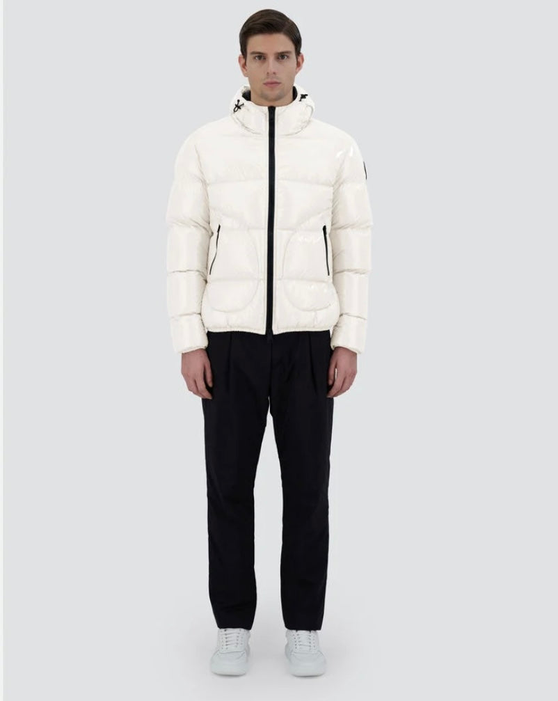 HERNO - Piumino Bianco Bomber in Gloss