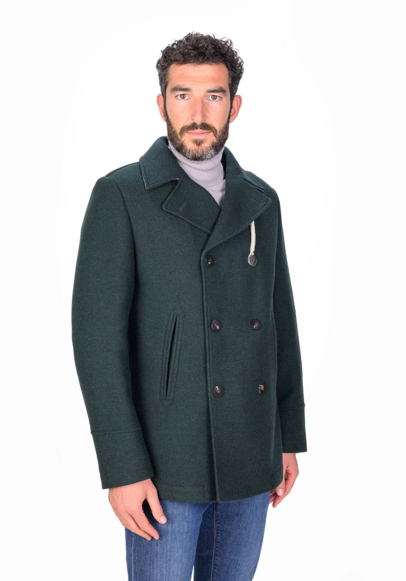 CAMPLIN - Cappotto Corto Doppiopetto Verde Peacoat Island