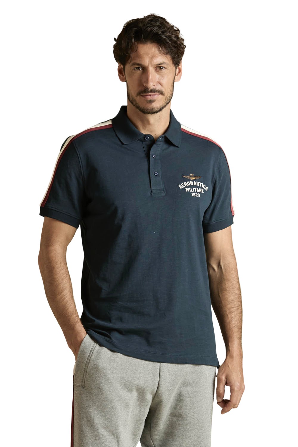 AERONAUTICA MILITARE - Polo Blu con Tricolore