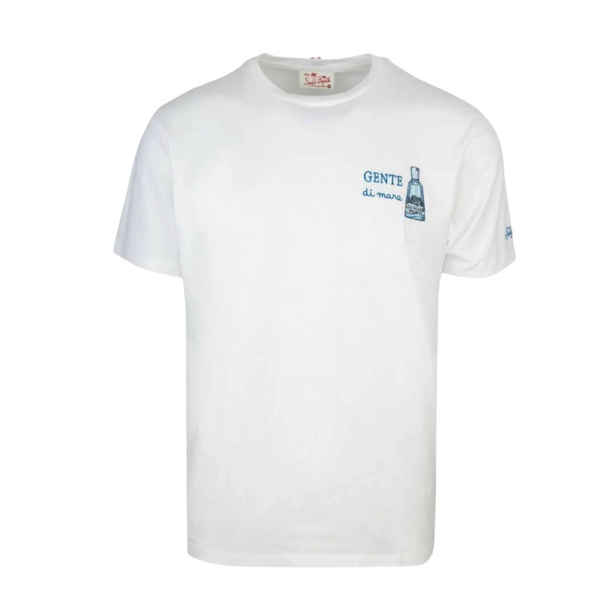 MC2 SAINT BARTH - T-shirt Bianca Ricamo Gente di Mare Gin