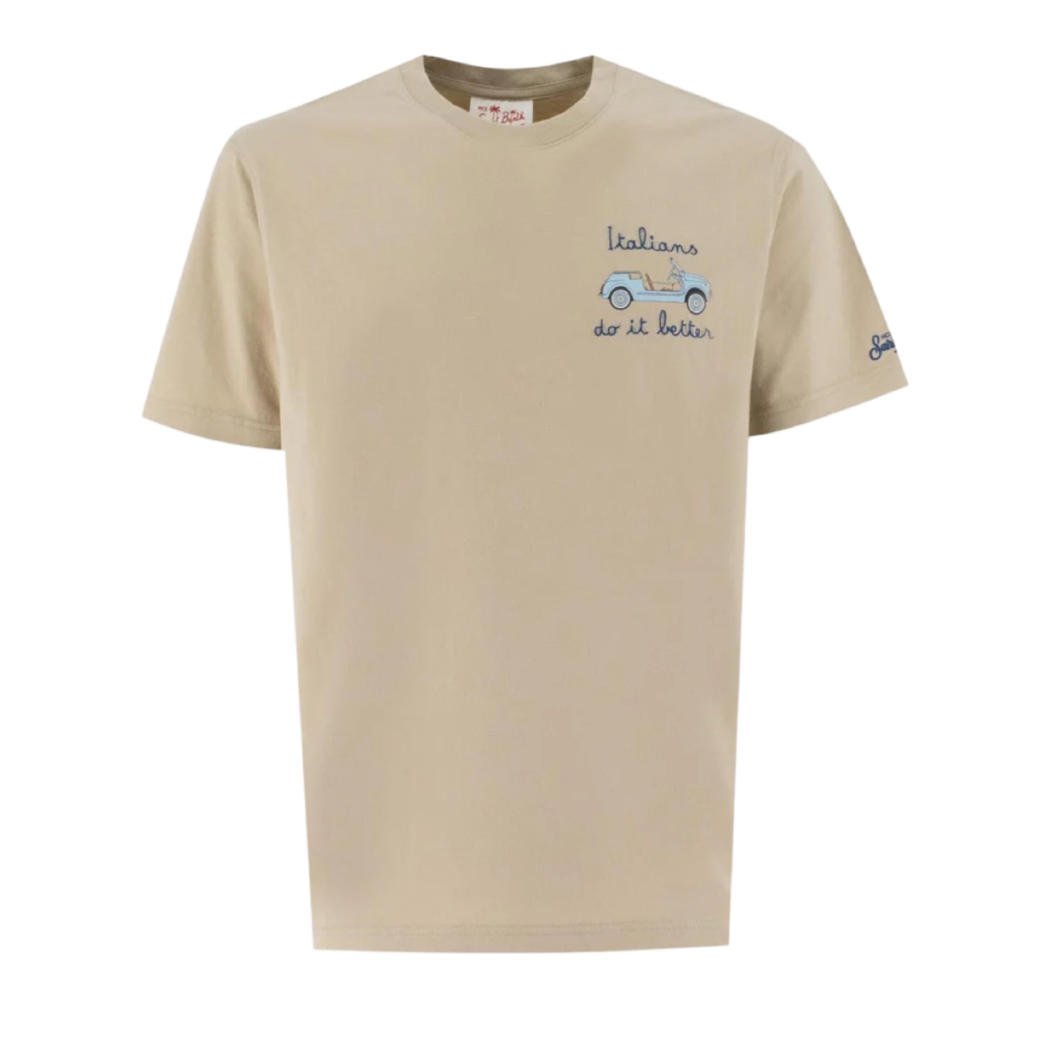 MC2 SAINT BARTH - T-shirt Beige Ricamo Italians Spiaggina