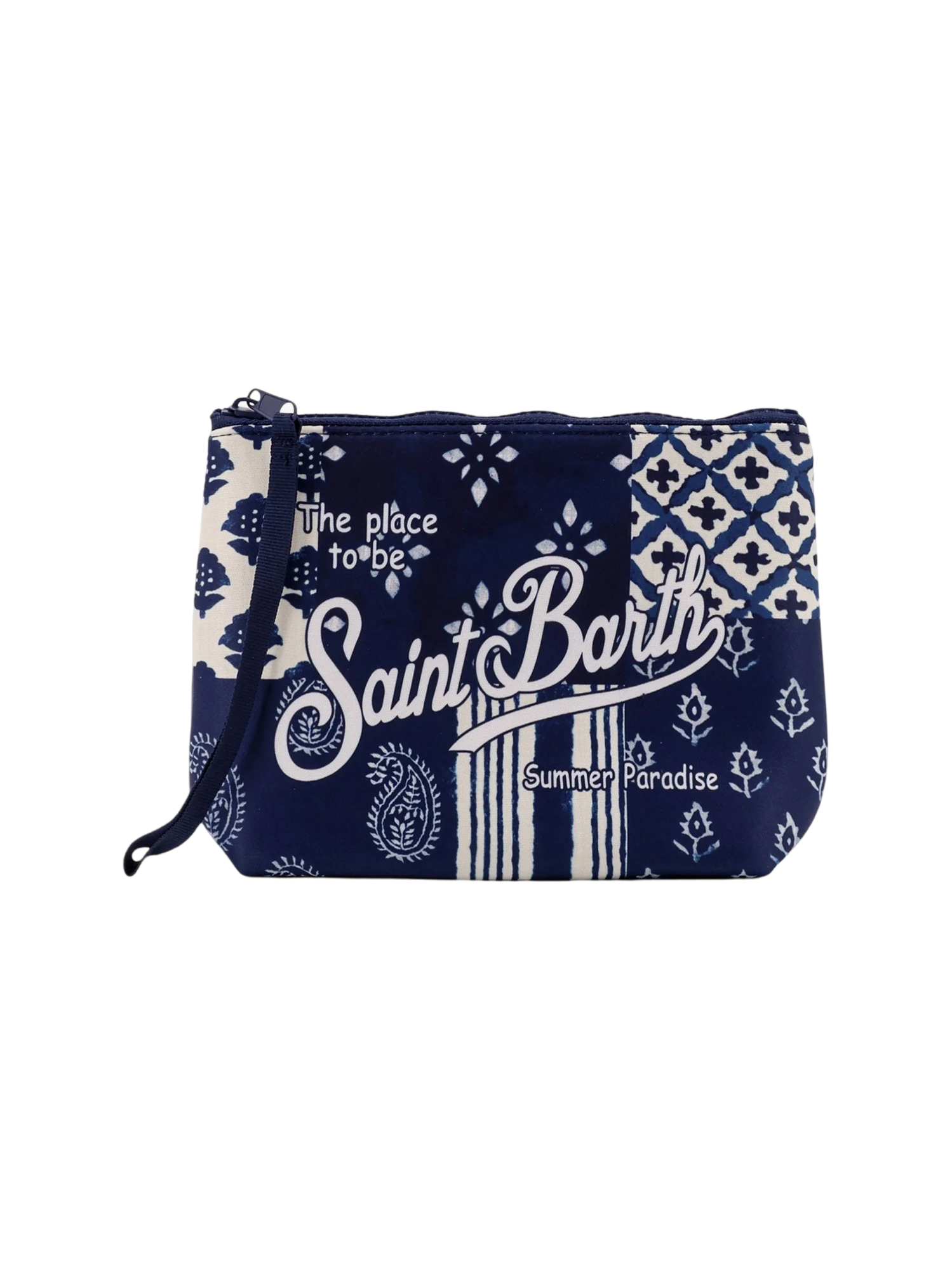 MC2 SAINT BARTH - Pochette Aline Blu Stampa Patch Indigo