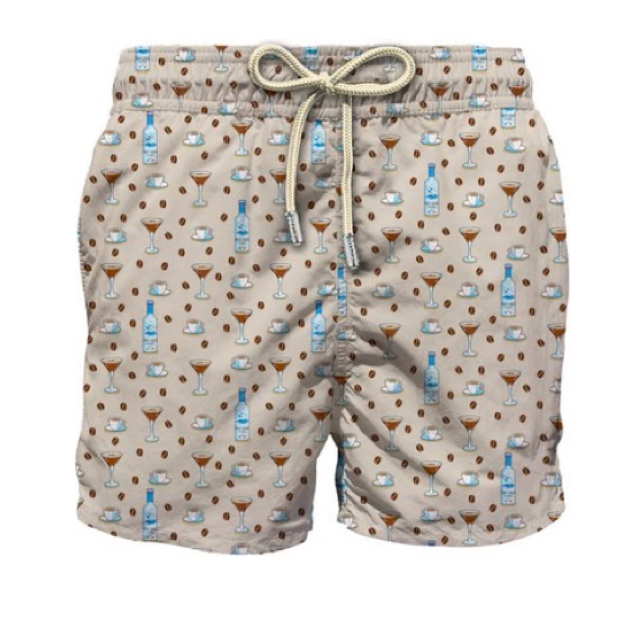 MC2 Saint Barth - Costume Beige con Stampa Coffee Shaker