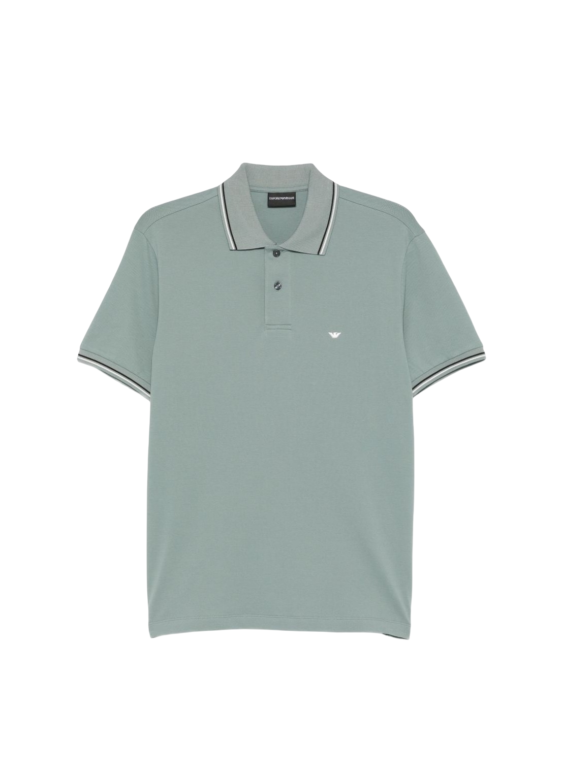 EMPORIO ARMANI - Polo Stormy Sea in Piquet Stretch con Micro Eagle