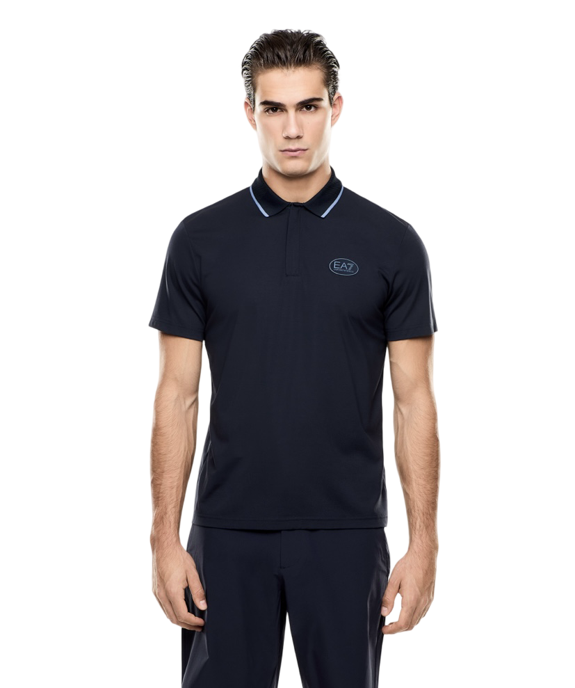 EA7 - Polo Blu Golf Pro in tessuto tecnico Ventus7