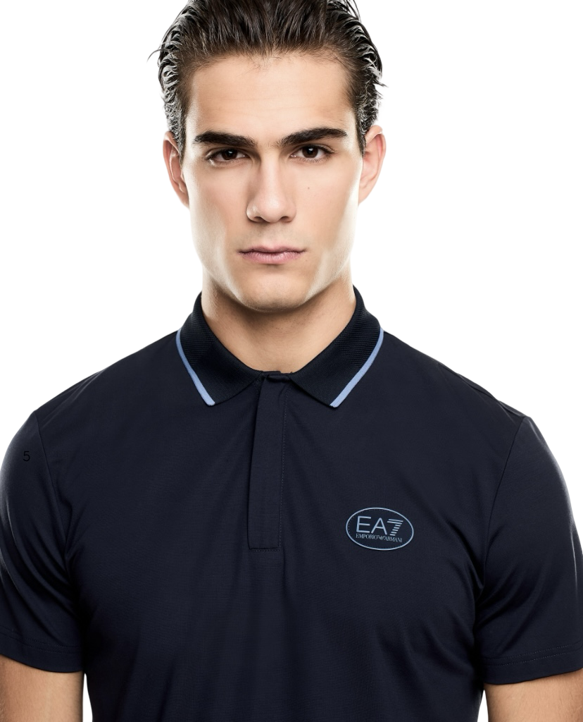 EA7 - Polo Blu Golf Pro in tessuto tecnico Ventus7