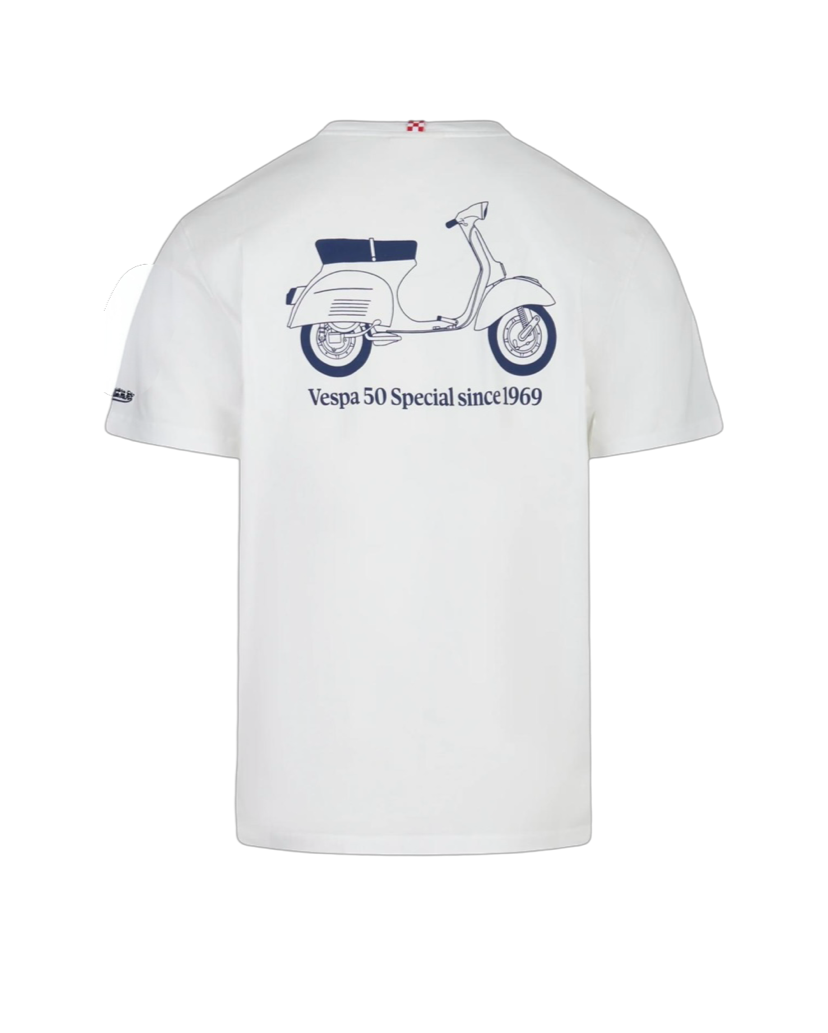 MC2 SAINT BARTH - T-shirt Bianca Vespa 50 Special con Stampa Retro