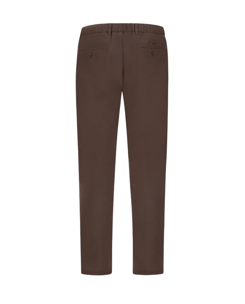 HERNO - Pantalone Marrone in Seersucker Tecnico Stretch