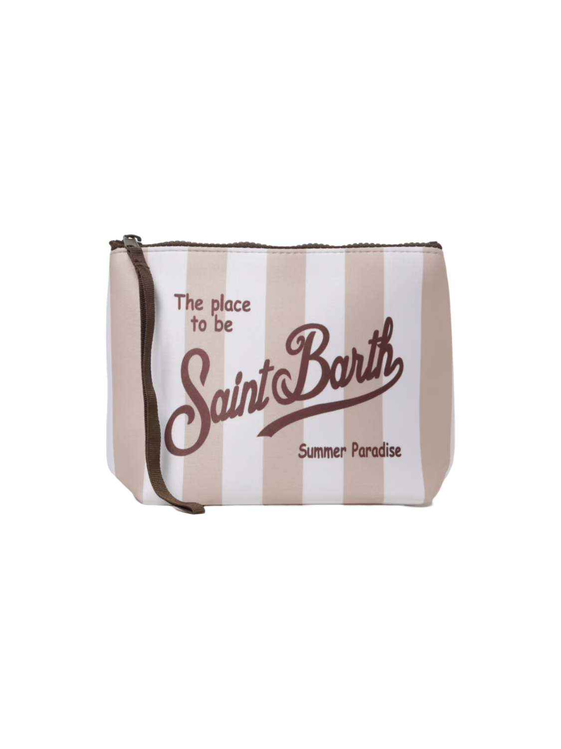 MC2 SAINT BARTH - Pochette Aline Stampa Stripes Beige e Bianco