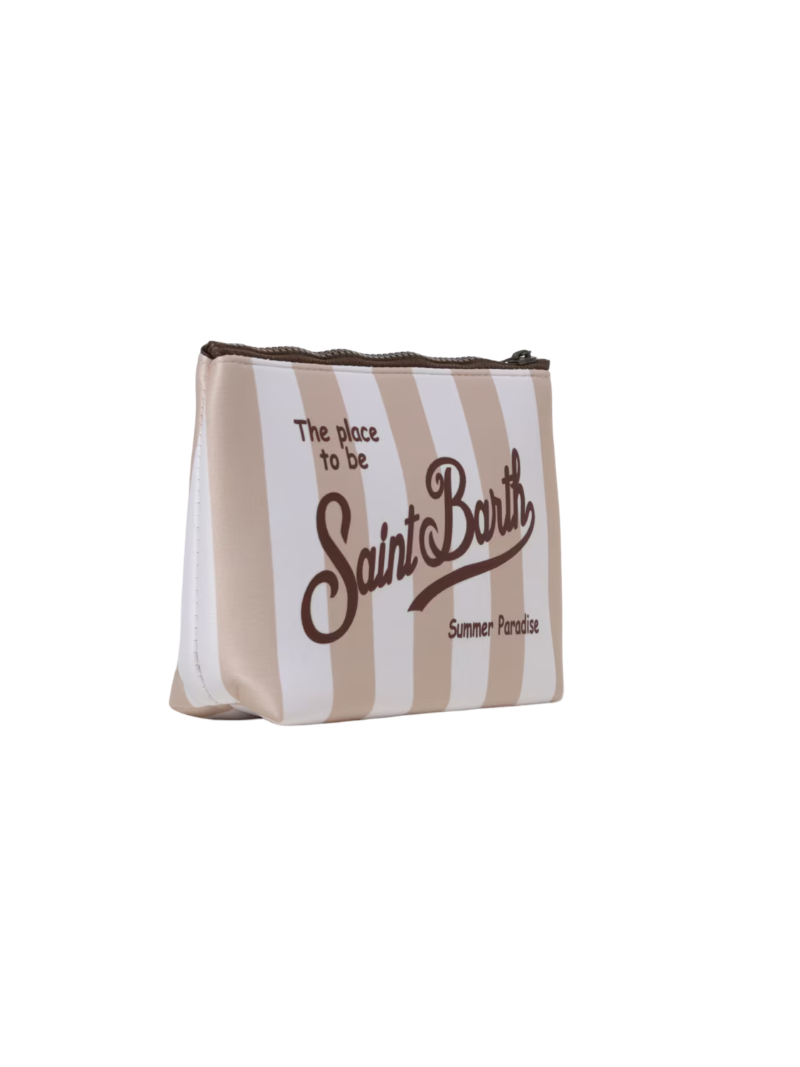 MC2 SAINT BARTH - Pochette Aline Stampa Stripes Beige e Bianco