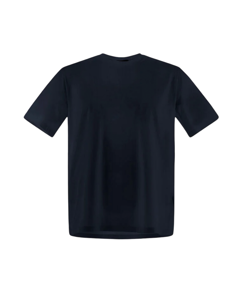 HERNO - T-shirt Blu Navy in Cotone Stretch Superfine
