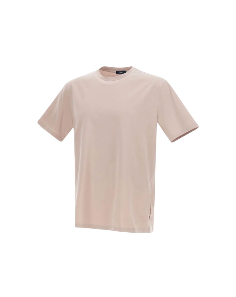 HERNO - T-shirt Beige in Cotone Stretch Superfine