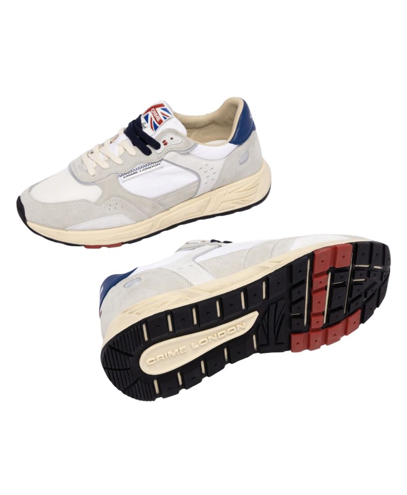 CRIME LONDON - Sneakers Rush Bianca, Grigia e City Blue