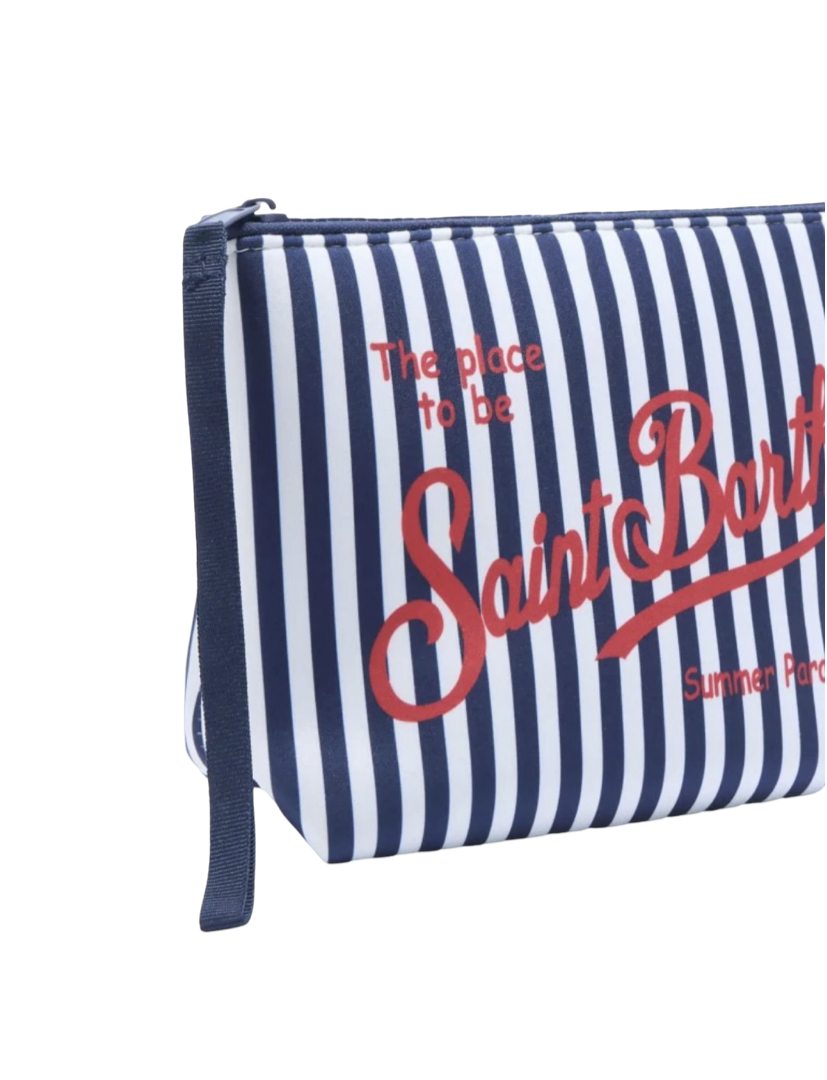 MC2 SAINT BARTH - Pochette Aline Stripes Mini Blu