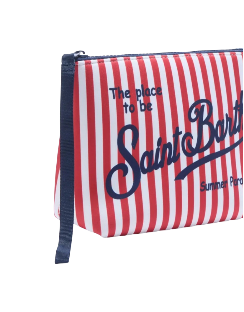MC2 SAINT BARTH - Pochette Aline Stripes Mini Rossa