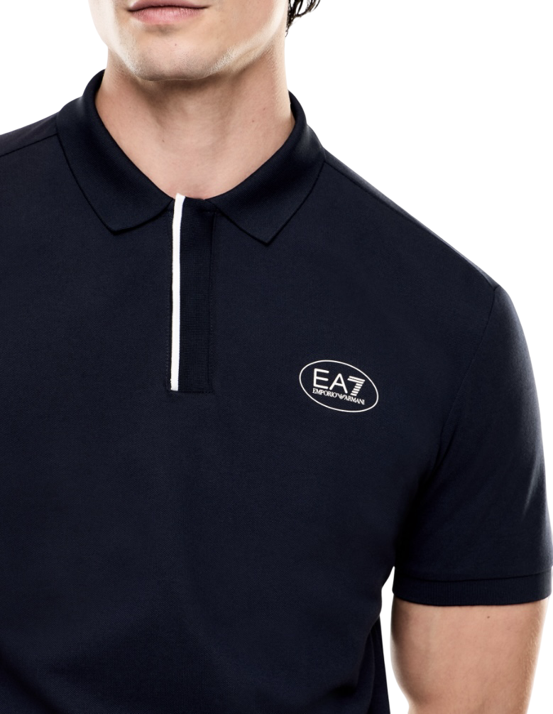 EA7 - Polo Blu Tennis Club in Cotone Stretch