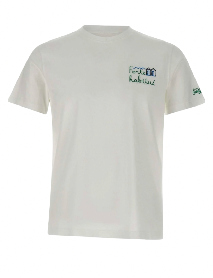 MC2 SAINT BARTH - T-shirt Bianca Ricamo Forte Habitué