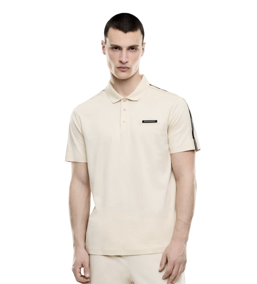 EA7 - Polo Beige Logo Series in Jersey