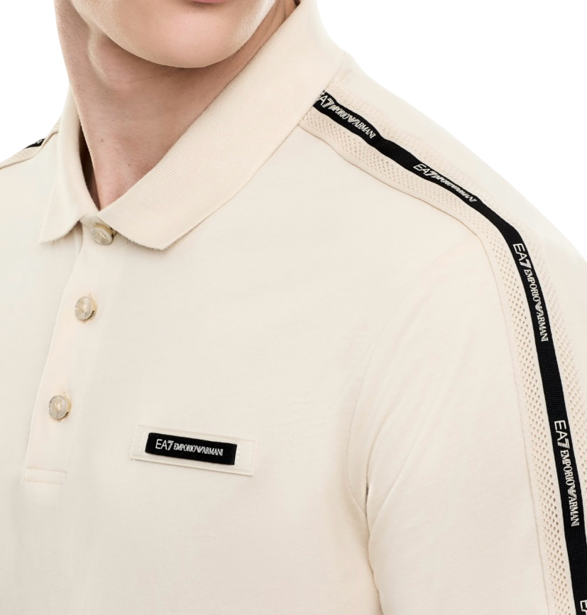 EA7 - Polo Beige Logo Series in Jersey