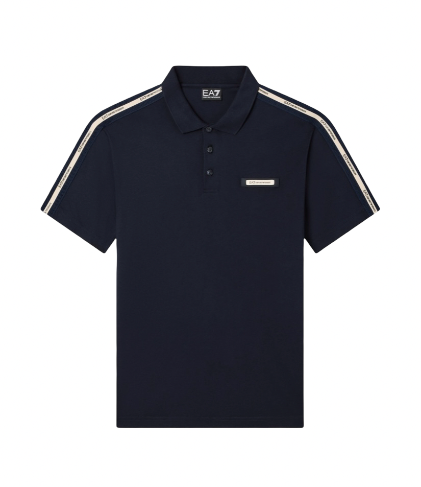 EA7 - Polo Blu Logo Series in Jersey