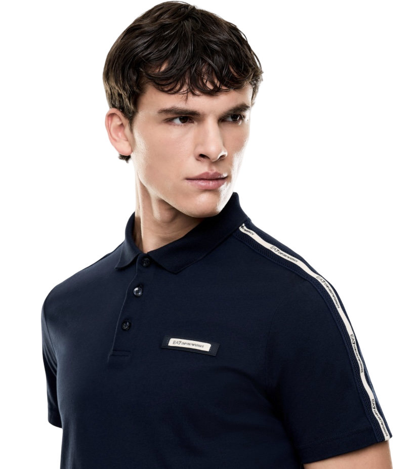 EA7 - Polo Blu Logo Series in Jersey