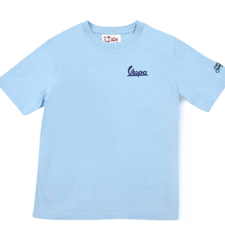 MC2 SAINT BARTH - T-shirt Celeste Vespa 50 Special con Stampa Retro