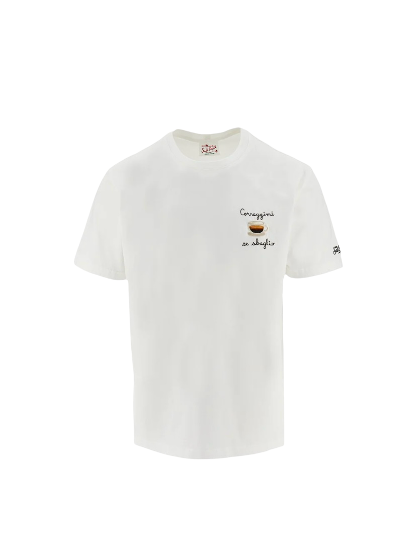 MC2 SAINT BARTH - T-shirt Bianca con ricamo Correggimi Se Sbaglio