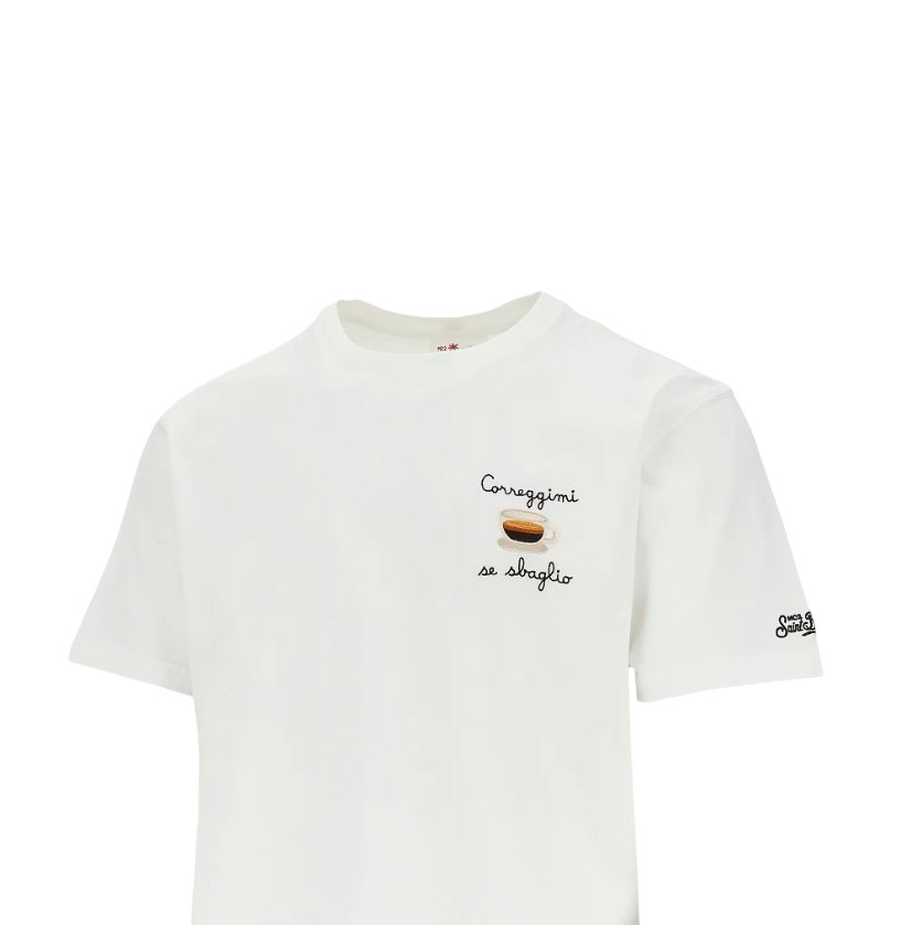 MC2 SAINT BARTH - T-shirt Bianca con ricamo Correggimi Se Sbaglio