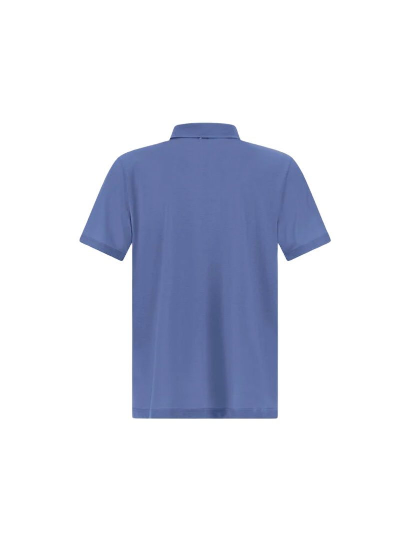 HERNO - Polo Azzurra in Jersey Crepe