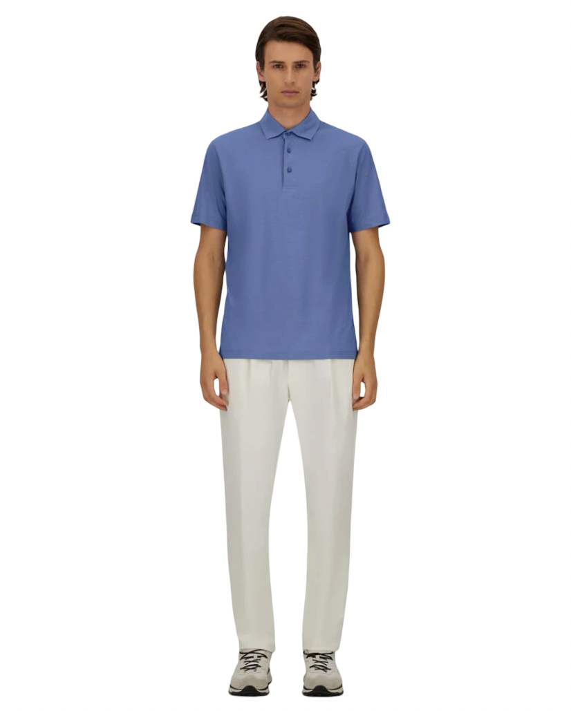 HERNO - Polo Azzurra in Jersey Crepe