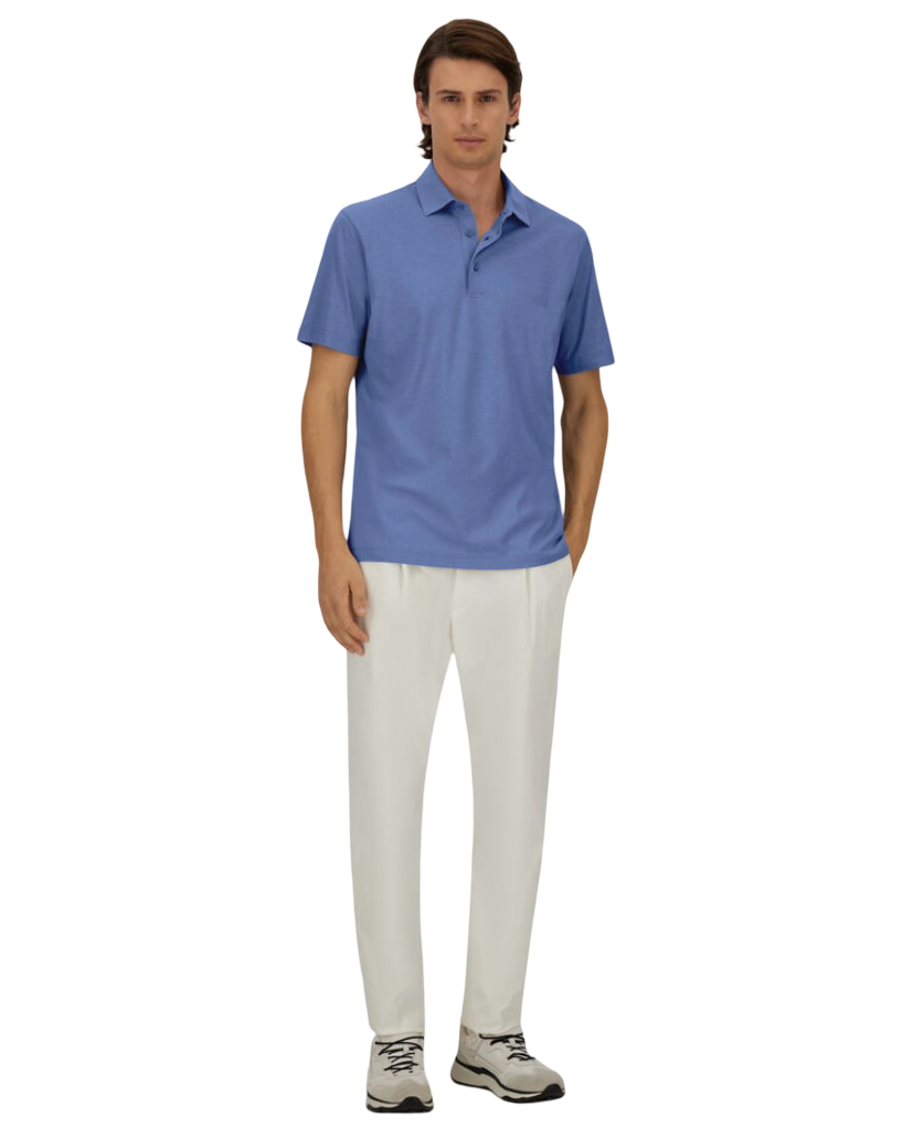 HERNO - Polo Azzurra in Jersey Crepe