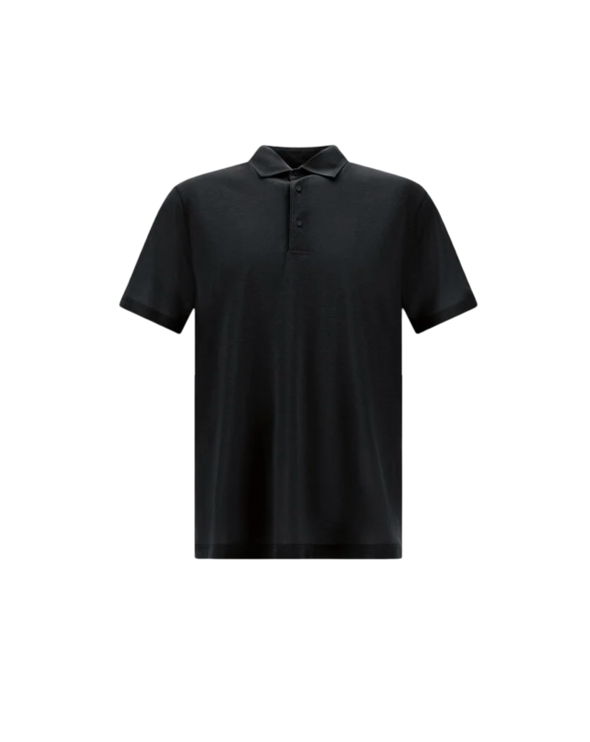 HERNO - Polo Nera in Jersey Crepe