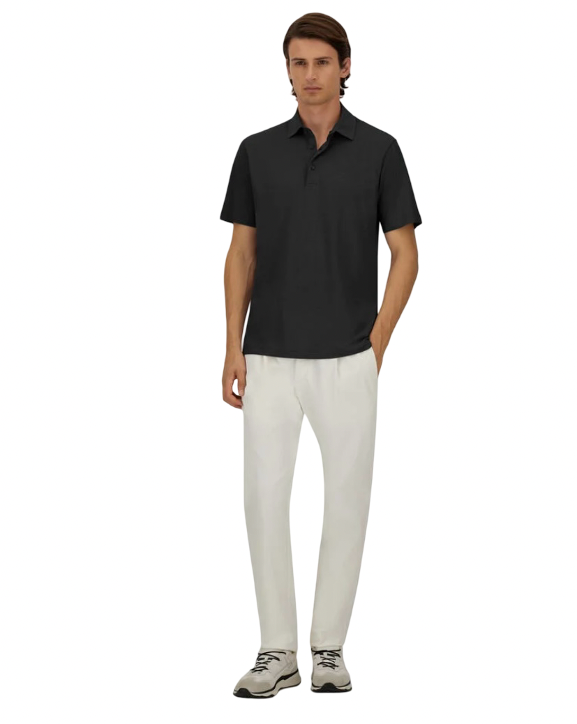 HERNO - Polo Nera in Jersey Crepe
