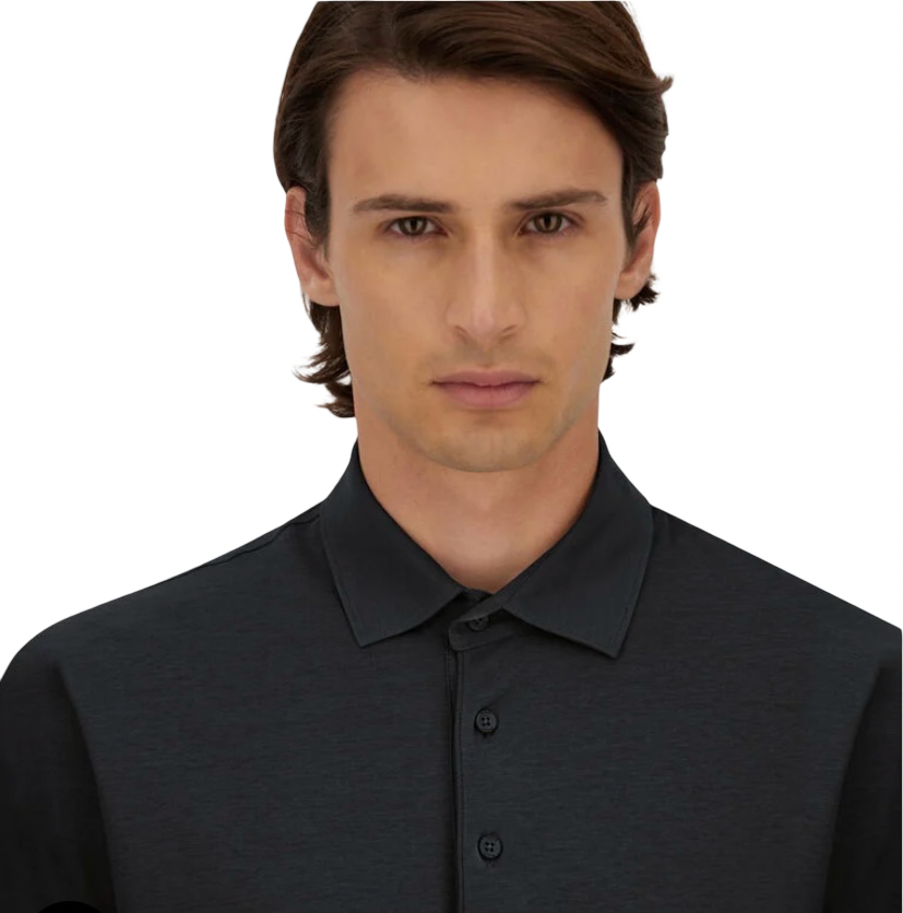 HERNO - Polo Nera in Jersey Crepe