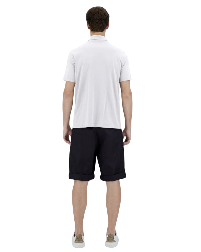 HERNO - Polo Bianco Ghiaccio in Jersey Crepe
