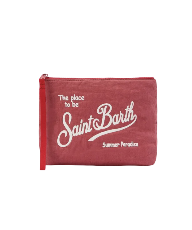 MC2 SAINT BARTH - Pochette Rosso Mattone Soft Linen