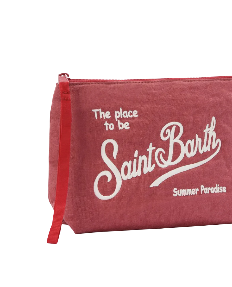 MC2 SAINT BARTH - Pochette Rosso Mattone Soft Linen